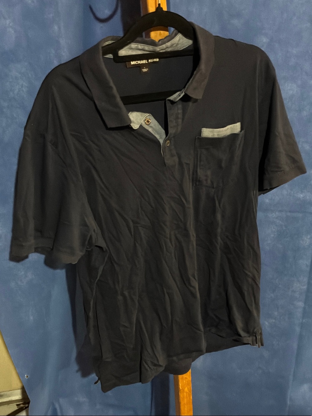 Michael Kors Navy Polo with Light Gray Trim